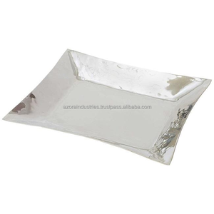 Plateau de service décoratif en fonte d'aluminium poli brillant Plateau de service en métal de dernière conception Plateau de service au chocolat de luxe - Product Image 1