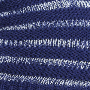 Striped Knit <b>Beanie</b> <b>Hat</b> for Adults Unisex Winter Cap 100% Acrylic Casual Style Blue with White Lines Computer Knitted - Product Image 6