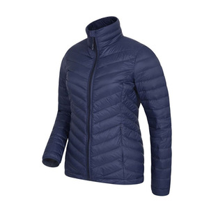 Wholesale <b>Womens</b> Quilted Puffer <b>Jacket</b> Winter Warm Stand Collar Full Sleeve <b>Lightweight</b> Solid Color Polyester Outerwear Coat ODM - Product Image 4
