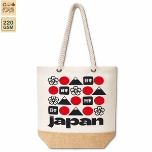 Sac de plage en toile de coton laminée 220 GSM, sac de voyage de plage 40x33x20 cm, logo personnalisé, vente en gros, OEM, marque privée, modèle SS227 - Product Image 3