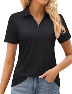 Camiseta Deportiva de Polo para Mujer, Manga Corta, Cuello en V, Secado Rápido, Protección Solar, para Golf y Tenis, Venta al Por Mayor - Product Image 1