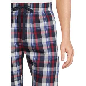 Men's Woven Sleep Pants Custom Logo OEM Made Cotton/Poly Striped Pajama Breathable Lightweight <b>Trousers</b> Button Fly <b>Elastic</b> <b>Waist</b> - Product Image 6