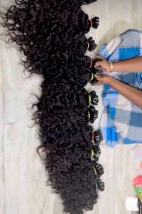 มัดผมมนุษย์หยิกธรรมชาติแท้ผมต่อแบบหนาเงางามยาวนานส่งตรงจากโรงงาน - Product Image 5