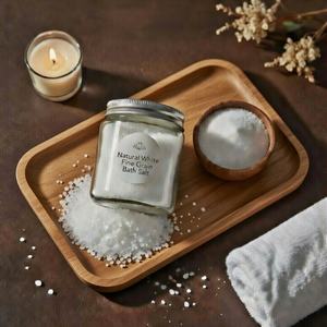 Sel de Bain Naturel Blanc à Grains Fins de l'Himalaya, Minéral Sculpté pour Spa, Thérapie Relaxante, Bain Corporel, Cristal Moderne Doux - Product Image 3