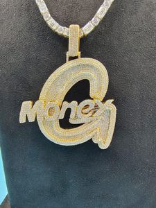 Colgante de Letra Personalizado de Plata de Ley 925 con Baño de Rodio y Moissanita, Estilo Hip Hop para Uso Diario Unisex - Product Image 5