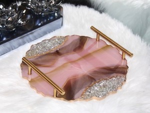 Resin Display Tray Premium Finish for Dining <b>Table</b> <b>Vanity</b> Countertop and Decorative Centerpiece Arrangement - Product Image 5