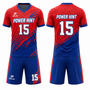 Conjunto de Uniforme de Fútbol Sublimado de Último Diseño, Camiseta y Pantalones Cortos de Entrenamiento, Ropa Deportiva de Secado Rápido para Adultos - Product Image 3