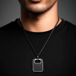 18K Gold Plated Titanium Steel <b>Cross</b> Number Pendant with Adjustable Box <b>Chain</b> for <b>Men</b> - Product Image 5