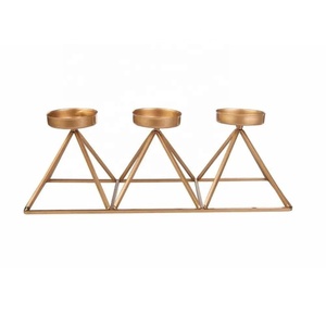 New Arrival Metal Geometric <b>Tea</b> <b>Light</b> <b>Candle</b> Holder Pillar <b>Candle</b> Holder Metal Candelabra for Wedding Birthday Christmas Decor - Product Image 2