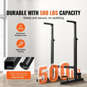 Stazione per Dip Bar in Acciaio Resistente con Capacità di 227 kg, Altezza Regolabile, Stabilizzatore per Allenamento Fitness - Product Image 2