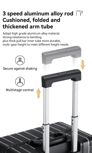 Bán buôn Vali sáng tạo đầy đủ Hợp kim Nhôm Du Lịch hành lý kích thước <span class=keywords><strong>cabin</strong></span> vali với TSA khóa nhôm telescoping xử lý - Product Image 6