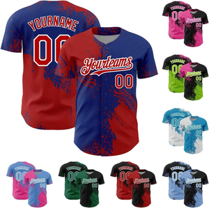 Men's Custom Printed Baseball Jersey Wholesale Short Sleeve V-neck Button Shirts <b>Hip</b> Hop Sports Uniforms Plus Size Breathable - Product Image 4