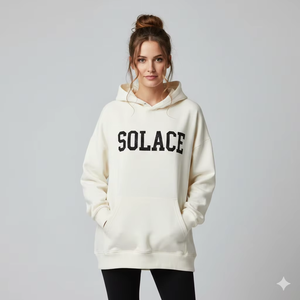 Sudadera Larga Oversize de Terciopelo de Fibra de Bambú para Mujer, Suave, Cálida y Cómoda, con Logo Frontal, Estilo Casual Urbano - Product Image 2