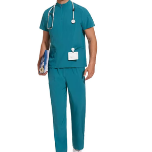 Tenue d'opération unisexe sans manches à col montant, ensemble de blouses pour infirmières et médecins, idéal pour les spas de beauté et les hôpitaux, robe de travail séparée - Product Image 2