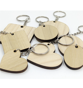 MDF Keychain Car Keys Heart Shape With Metal <b>Rings</b> Eco-Friendly High Quality Wood MDF <b>Keyring</b> - Product Image 6