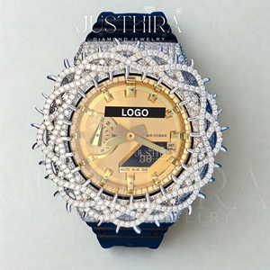 Montre de luxe à lunette argentée pour homme ou femme, montre G-Shock avec diamants Moissanite VVS de qualité supérieure, au meilleur prix d'usine - Product Image 2