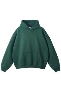 High Quality 100% Cotton <b>Fleece</b> 330g Anti-Shrink Oversized 3D Embossed Solid Front Logo Knitted Pullover Hoodie for <b>Men</b> Unlined - Product Image 3