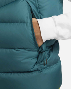 Chaleco Acolchado Impermeable de Lana Color Verde Azulado para Hombre, Cierre de Cremallera, Sin Mangas, Ropa de Invierno Informal, Corte Regular, Color Sólido - Product Image 5