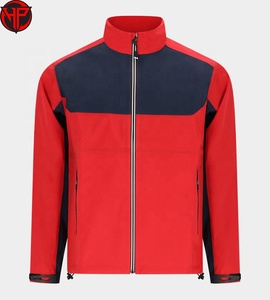 Veste de cyclisme thermique coupe-vent rouge et noire pour homme, veste softshell pour vélo, fermeture éclair intégrale, vêtements de cyclisme en plein air, veste imperméable contre la pluie - Product Image 1