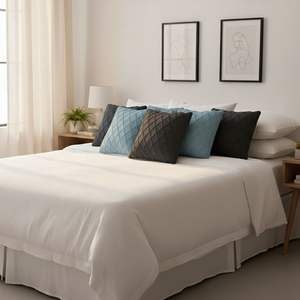 Set di 6 fodere per cuscini SOGA 45 cm in maglia diamantata azzurra e maglia a trecce grigio antracite - Product Image 5