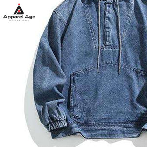 เสื้อฮู้ดยีนส์ผู้ชายแบบสั่งทำพิเศษปี 2026 ผลิตภัณฑ์ฤดูหนาว ราคาถูก ขายดี บริการ OEM เสื้อฮู้ดยีนส์ผู้ชาย - Product Image 5