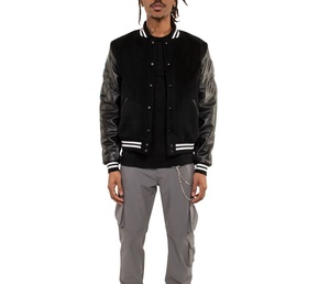 Veste universitaire surdimensionnée en coton personnalisée Hip Hop en laine vierge avec vrai corps personnalisée votre logo - Product Image 4