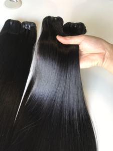 Pour les extensions de cheveux vietnamiens bruts vierges de trame Genius 3 faisceaux d'os droits pour perruques et coiffage - Product Image 3