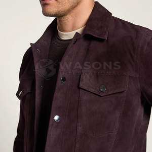 Heritage <b>Men</b> <b>Trucker</b> <b>Jacket</b> Front Vintage Inspired Breathable Quick Dry Genuine Leather 100% Cotton Soft Durable Everyday Street - Product Image 3