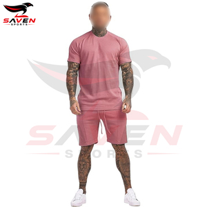 ชุดกีฬาแห้งเร็วสำหรับผู้ชาย ชุดฤดูร้อน เสื้อยืดคอกลมลำลองและกางเกงขาสั้น ชุดกีฬาสำหรับผู้ใหญ่ - Product Image 3