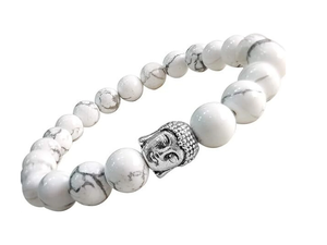 High Quality Howlite Beads Buddha Bracelet Romantic Gift Fashion Charm Jewelry <b>for</b> <b>Men</b> Women Energy Meditation - Product Image 3