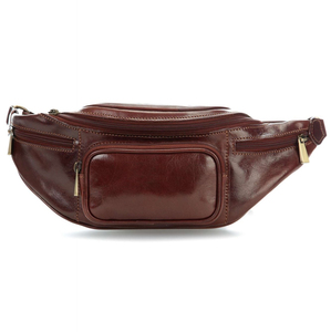 Sac banane en cuir personnalisé tendance, unisexe, marron, avec fermeture éclair, pour usage quotidien, style pratique et abordable - Product Image 4