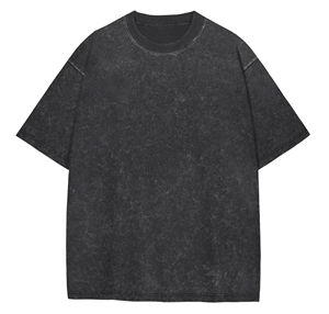 <b>Womens</b> Oversized Acid Wash <b>Black</b> T Shirt Vintage Streetwear Short Sleeve Tee Custom Logo Wholesale Manufacturer - Product Image 6