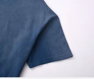 T-shirt unisexe en coton épais personnalisé pour homme, brodé, délavé à l'acide, motif uni, coupe oversize et carrée, effet soleil émaillé, idéal pour l'été - Product Image 4
