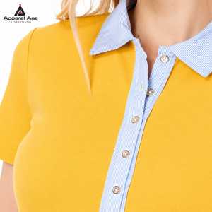 Polo pour femme en coton 100% de qualité supérieure, vente en gros de luxe, personnalisation de votre logo de marque, t-shirt pour femme, polo oversize pour femme - Product Image 4