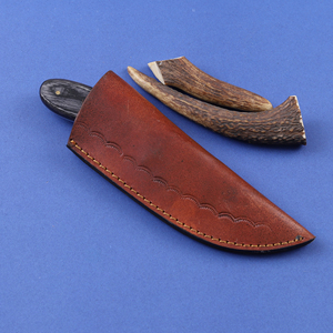 Cuchillo de caza nórdico de hoja fija de acero 12c27 con mango de madera Pakkawood de grado industrial, cuchillo de desollado con espiga descendente, OEM personalizado - Product Image 5