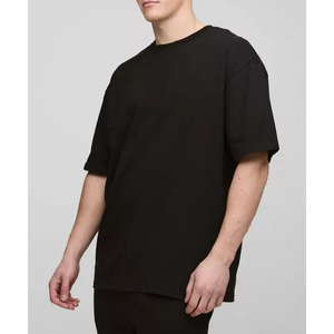 Camiseta Oversize de Algodón 100% para Hombre, Tallas Grandes, Hombros Caídos, Diseño Vintage Negro, Transpirable y de Secado Rápido, la Más Vendida - Product Image 1