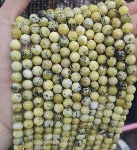 Perles de pierre précieuse turquoise jaune naturelle lisses, brin de 15 pouces, certifiées IGI, pour la fabrication de bijoux du Rajasthan, collier, bracelet - Product Image 2