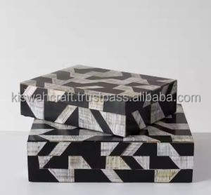 Elegante blanco negro decorativo superior pulido joyero maquillaje Kit recuerdo regalo de boda almacenamiento seguro para artículos valiosos - Product Image 3