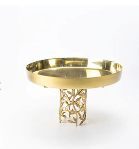 Moderno Soporte para Pastel de Aluminio Chapado en Oro, Metal Brillante, Decoración de Mesa, Acabado Antiguo, Soporte para Pastel de Cumpleaños - Product Image 1