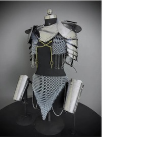 Calvin Handicraft Épaulettes de cuirasse en maille de fer plaqué argent et laiton, peintes, pour cosplay médiéval, antique et moderne - Product Image 1