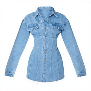 เดรสยีนส์ลำลองแบบเรียบง่ายสำหรับผู้หญิง ผ้าเนื้อนุ่มสบาย ซักง่าย ขายส่ง ปรับแต่งได้ มีตัวอย่างฟรี คุณภาพดีที่สุด - Product Image 1