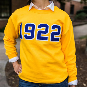 Sudadera Dorada 1922 Unisex para Mujer, Sudadera de Cuello Redondo con Letras Griegas, Ropa Universitaria Informal - Product Image 2