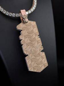 Pendentif Lettre Personnalisé en Argent 925 et Moissanite, Collier Hip Hop Iced Out, Bijou Unisexe pour Fête - Product Image 4