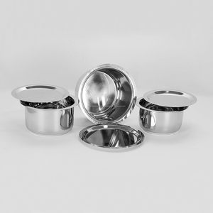 3 Pcs Classic Design Stainless Steel <b>Cookware</b> <b>Set</b> Induction & Gas Stove Friendly with Lids Sizes No10 to No12 - Product Image 2