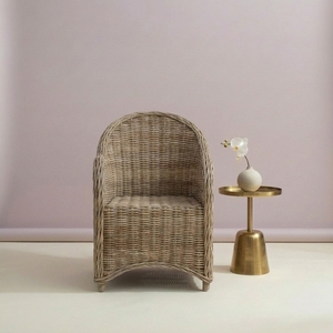 Silla de Comedor de Ratán Natural, Estilo Escandinavo Moderno, Hecha a Mano, Silla de Jardín para Exteriores, Silla de Café Bistro, Muebles Ecológicos - Product Image 4