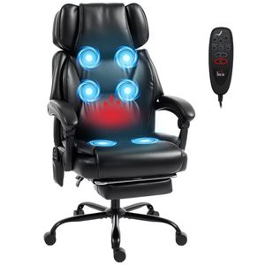 Fauteuil de massage noir pour bureau et salon, idéal pour l'étude sur ordinateur, confortable et relaxant - Product Image 5