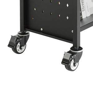 Carrello Porta Libri a Rotelle Monofacciale con Capacità di 150 Kg, 77 x 38 x 122 cm, Ripiani Metallici a V, Serratura da 3 Pollici - Product Image 4