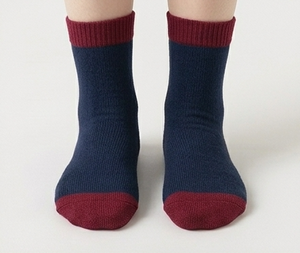 Calcetines de Mujer, Color Azul Marino y Rojo, Tejidos, Transpirables, para Uso Diario, Otoño, Longitud Estándar - Product Image 5