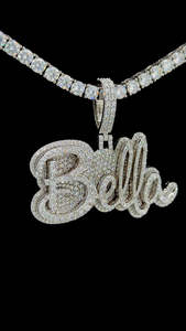 Personnalisé VVS Moissanite Diamant Nom Lettre Pendentif Hommes Glacé Bijoux En Argent Personnalisé Moissanite Diamant Pendentif - Product Image 4