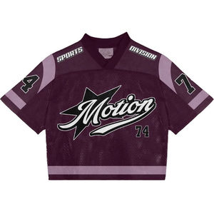 T-shirt à manches courtes de style streetwear rétro, imprimé intégral de haute qualité, jersey de football américain, maille respirante, coupe ample - Product Image 1